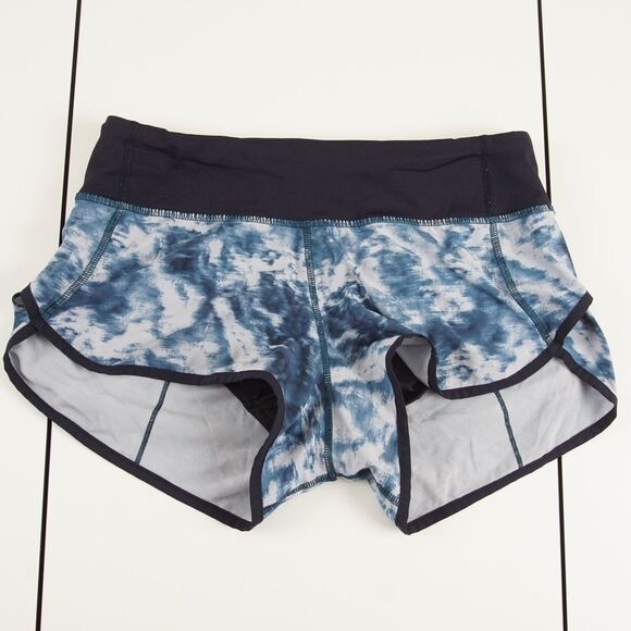 Lululemon Sea Side Blue Speed Running Shorts Womens Sz 4 - Picture 1 of 8